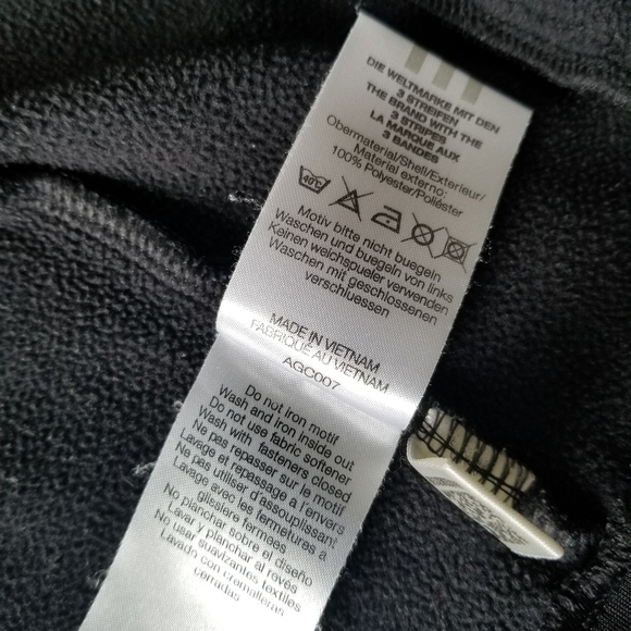 Black Adidas Zip Up Collar Jacket - Picture 4 of 8